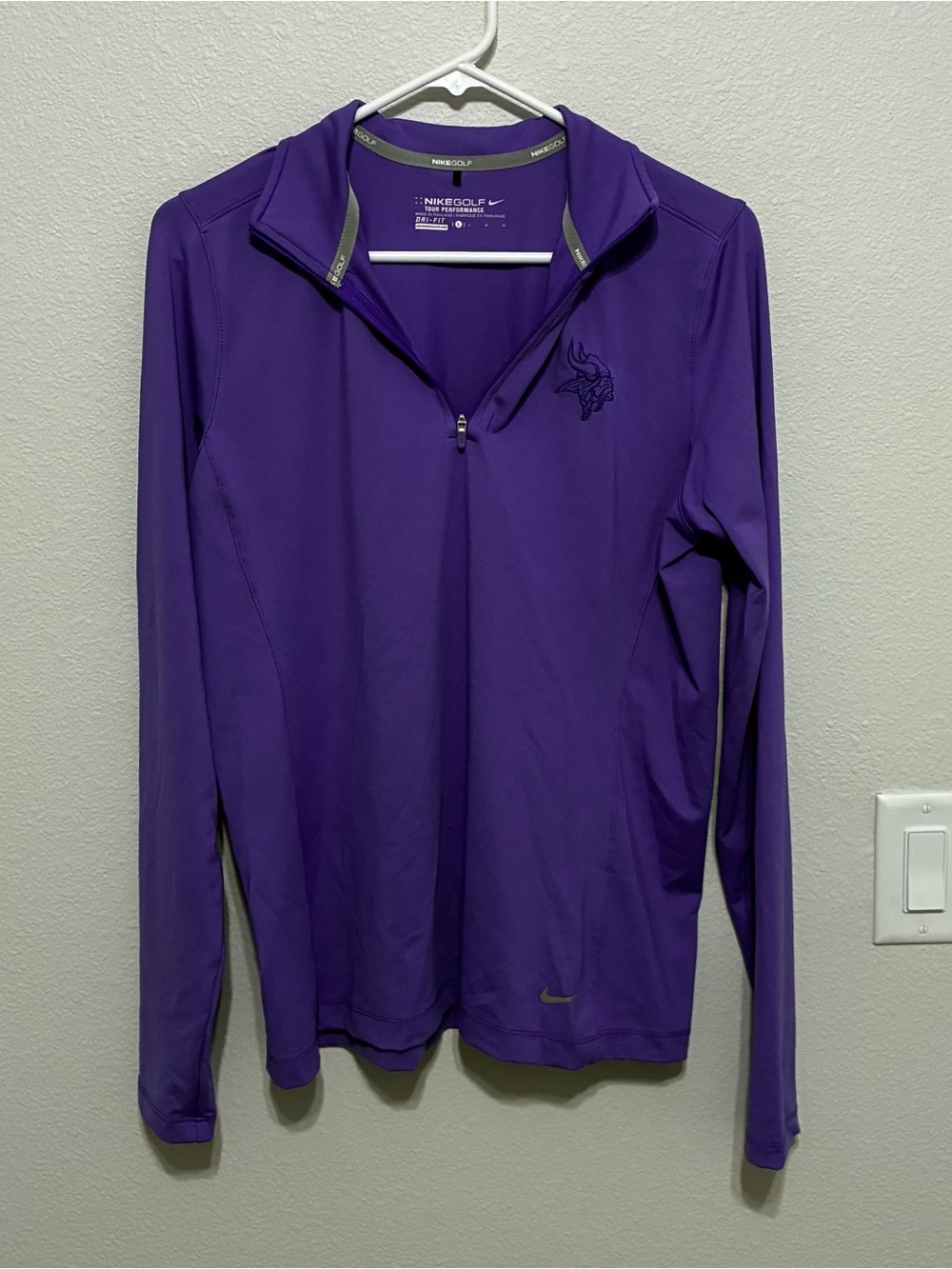 Nike Purple NFL Vikings Embroidered 1/4 Zip Golf Pullover Women’s Large